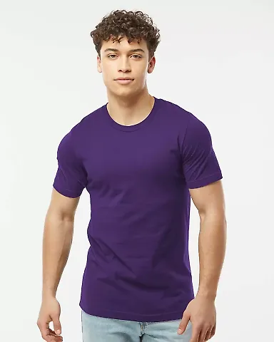 Tultex 602 Combed Cotton T-Shirt in Deep purple front view