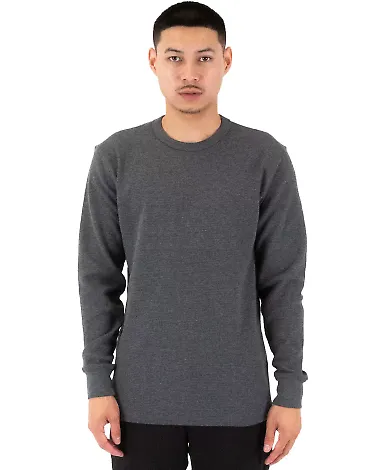 Shaka Wear SHFTC Men's Spandex Thermal Crewneck T- in C grey front view