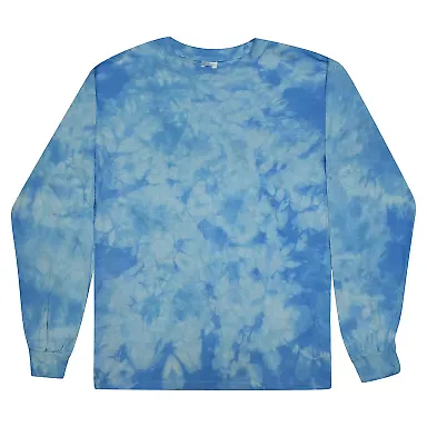 Tie-Dye 2390 Unisex Crystal Wash Long-Sleeve T-Shi in Cryst carol blu front view