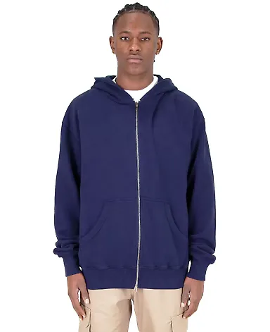 Shaka Wear SHGDZ Men's Garment Dye Double-Zip Hood in Navy front view