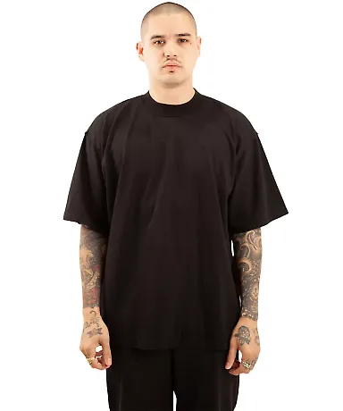 Shaka Wear SHGRS Men's Garment Dyed Reverse T-Shir in Black front view