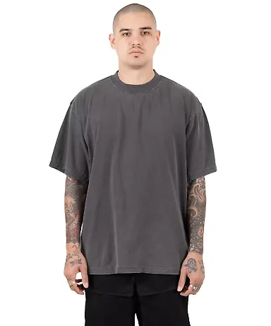 Shaka Wear SHGRS Men's Garment Dyed Reverse T-Shir in Shadow front view