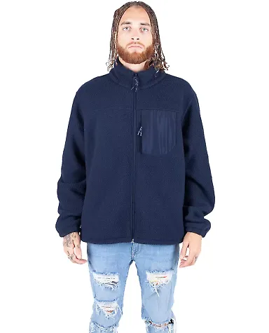 Shaka Wear SHSJ Men's Sherpa Jacket in Navy front view