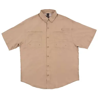 Burnside Clothing 2297 Baja Short Sleeve Fishing S in Sand front view