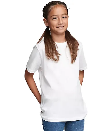 Next Level 3310 Boy's S/S Crew  in White front view