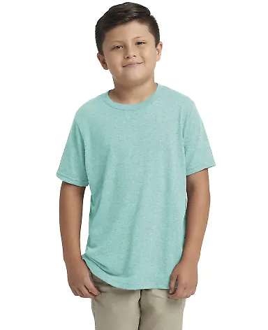 Next Level 6310 Boy's Tri-Blend Crew in Tahiti blue front view