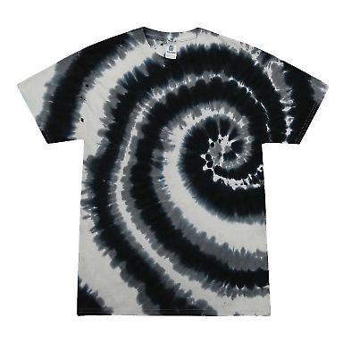 H1000 Tie-Dyes Adult Tie-Dyed Cotton Tee in Swirl black front view