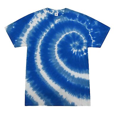 H1000 Tie-Dyes Adult Tie-Dyed Cotton Tee in Swirl blue front view
