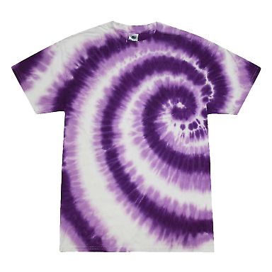 H1000 Tie-Dyes Adult Tie-Dyed Cotton Tee in Swirl purple front view