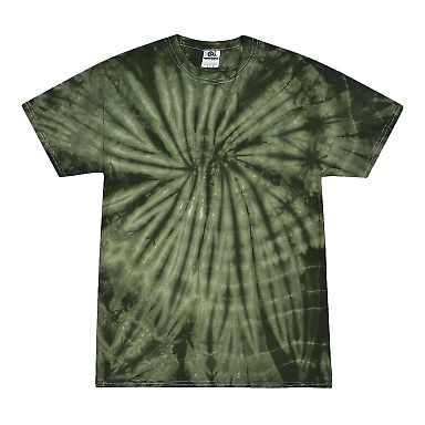 H1000 Tie-Dyes Adult Tie-Dyed Cotton Tee in Spider green front view