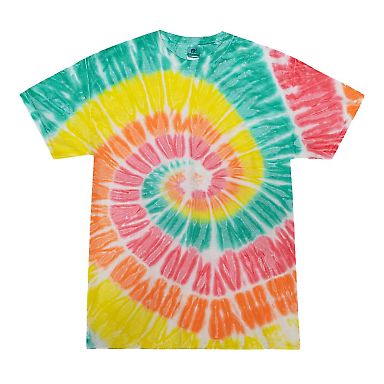 H1000 Tie-Dyes Adult Tie-Dyed Cotton Tee in Citrus front view