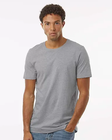Tultex 602CVC Combed CVC T-Shirt in Heather grey front view