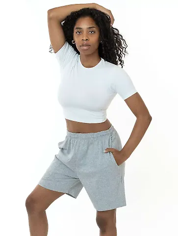 Los Angeles Apparel 1241GD Mid-Length Heavy Jersey in Heather grey front view