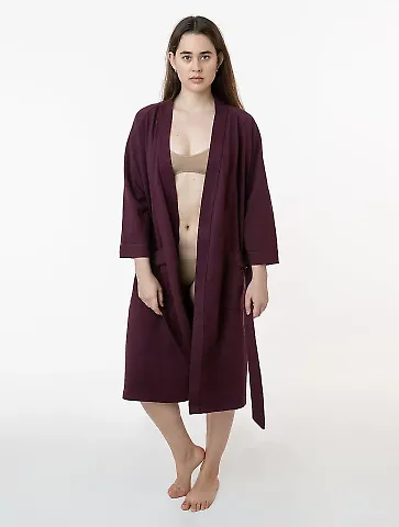 Los Angeles Apparel 1247GD Heavy Jersey House Robe in Port front view