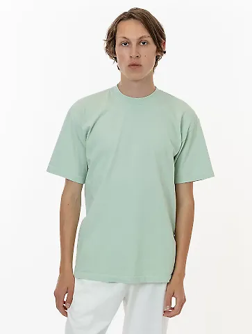 Los Angeles Apparel 1801GD S/S Grmnt Dye Crew Neck in Seafoam front view
