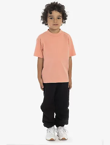 Los Angeles Apparel 18101GD Youth S/S Grmnt Dye Te in Coral front view