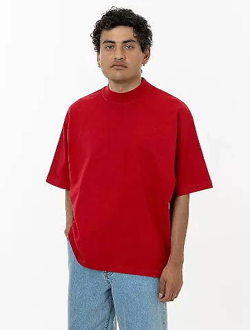 Los Angeles Apparel 1825GD 18/1 S/S Oversized Mock in Cherry red front view