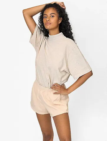 Los Angeles Apparel 1825GD 18/1 S/S Oversized Mock in Oatmeal front view