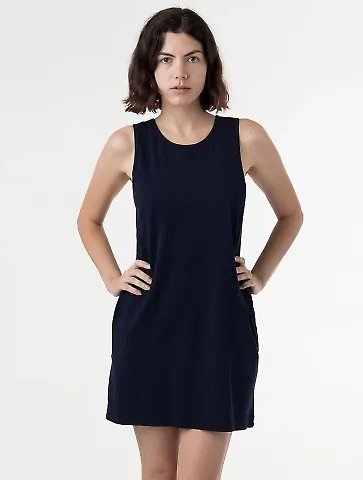 Los Angeles Apparel 1840GD 18/1 Pkt Tank Dress in Navy front view