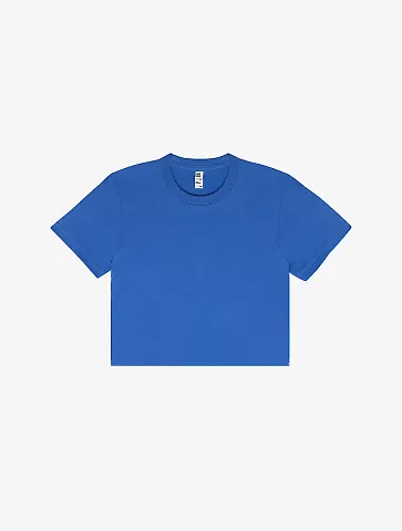 Los Angeles Apparel 23302 FINE JERSEY S/S CROP T in Royal blue front view