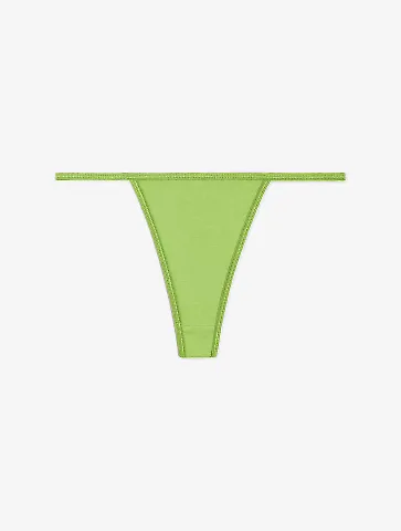 Los Angeles Apparel 43013 Baby Rib Thong in Light green front view