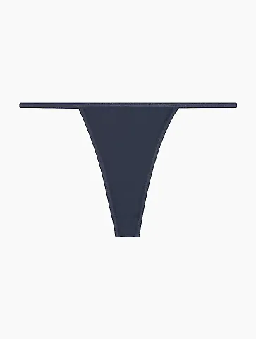 Los Angeles Apparel 43013 Baby Rib Thong in Navy front view