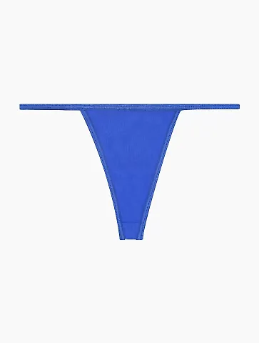 Los Angeles Apparel 43013 Baby Rib Thong in Royal blue front view