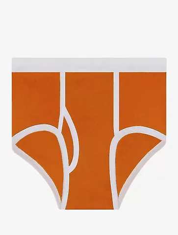 Los Angeles Apparel 44015 Baby Rib Brief in Orange/white front view