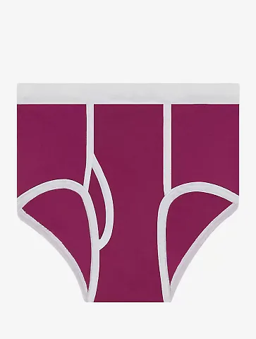 Los Angeles Apparel 44015 Baby Rib Brief in Ruby/white front view