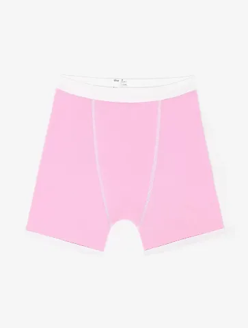 Los Angeles Apparel 44043 Baby Rib Boxer Brief in Baby pink front view