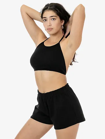 Los Angeles Apparel 73081 Interlock Halter Top in Black