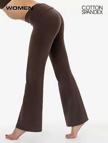 Los Angeles Apparel 8300GD Garment Dye Yoga Pant in Chocolate front view