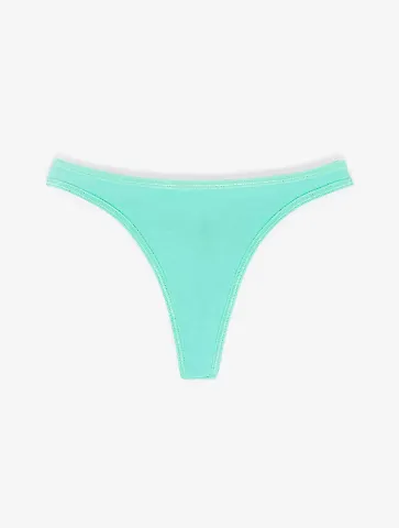 Los Angeles Apparel 8390 Ctn Spandex Thong Panty in Mint front view