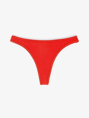 Los Angeles Apparel 8390 Ctn Spandex Thong Panty in Red orange front view