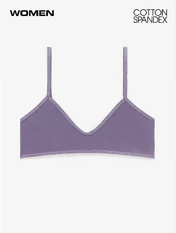 Los Angeles Apparel 8391 Cnt Spndx Spaghetti Brale in Amethyst front view