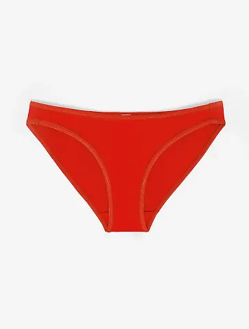 Los Angeles Apparel 8394 Cotton Spandex Bikini Pan in Red orange front view