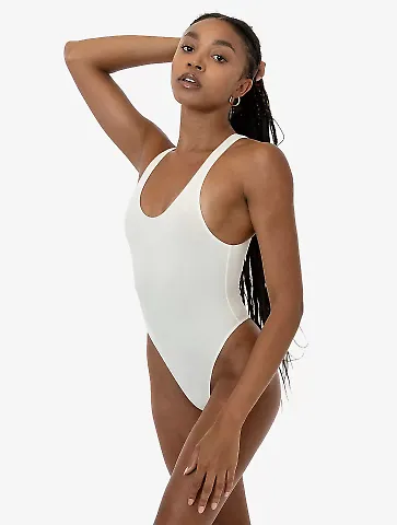 Los Angeles Apparel B310GD GD Tank Thong Bodysuit in Creme front view