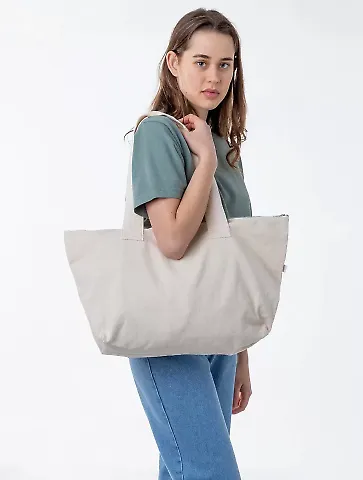 Los Angeles Apparel BD06 Carry All Zip Tote Bag in Natural front view
