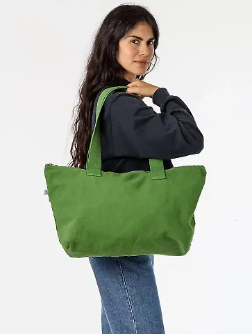 Los Angeles Apparel BD06 Carry All Zip Tote Bag in Vintage green front view