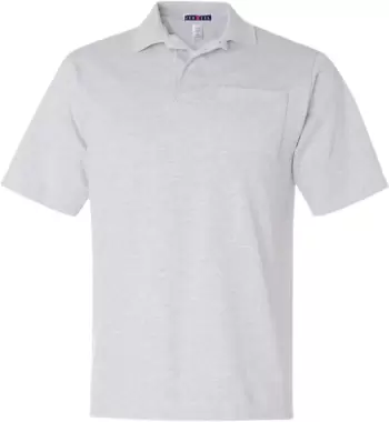 436 Jerzees Adult Jersey 50/50 Pocket Polo with Sp Ash front view