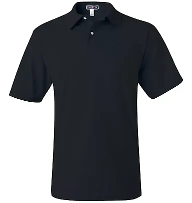 436 Jerzees Adult Jersey 50/50 Pocket Polo with Sp Black front view