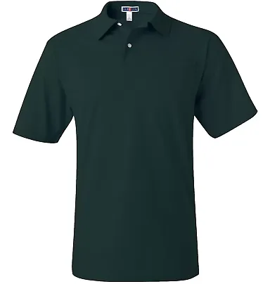 436 Jerzees Adult Jersey 50/50 Pocket Polo with Sp Forest Green front view