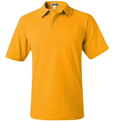 436 Jerzees Adult Jersey 50/50 Pocket Polo with Sp Gold front view