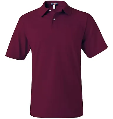 436 Jerzees Adult Jersey 50/50 Pocket Polo with Sp Maroon front view