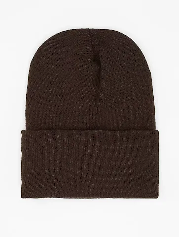 Los Angeles Apparel BEANIE Classic Cuff Beanie in Brown front view