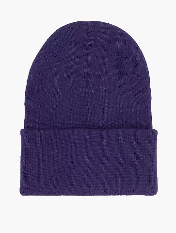 Los Angeles Apparel BEANIE Classic Cuff Beanie in Mulberry front view
