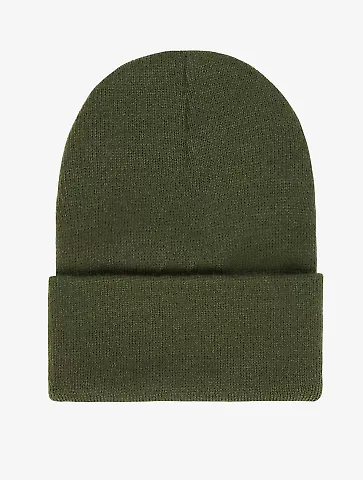 Los Angeles Apparel BEANIE Classic Cuff Beanie in Olive front view