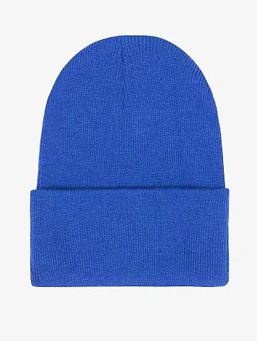 Los Angeles Apparel BEANIE Classic Cuff Beanie in Royal blue front view