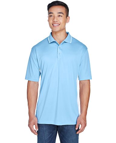 8406 UltraClub® Adult Cool & Dry Sport Two-Tone M in Columb blue/ wht front view