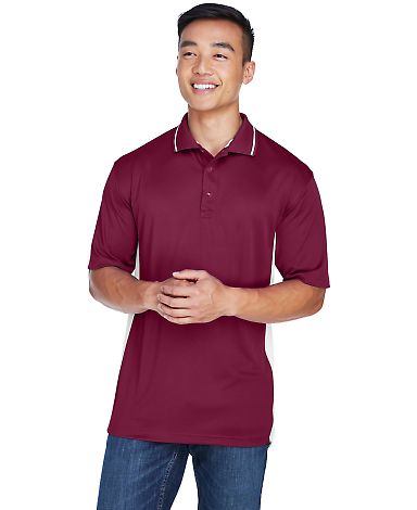8406 UltraClub® Adult Cool & Dry Sport Two-Tone M in Maroon/ white front view